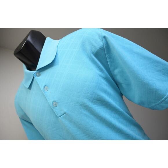 Adidas Golf Polo ClimaLite Blue Short Sleeve Athletic Golf Shirt Mens Sz Large - Picture 3 of 8